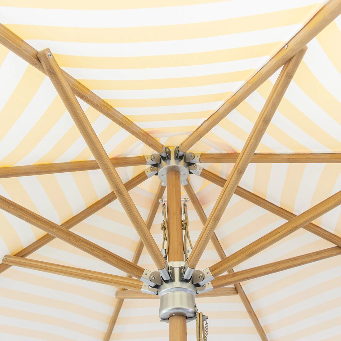 Billy Fresh 3m Deluxe Bamboo Umbrella - Yellow - Image 6