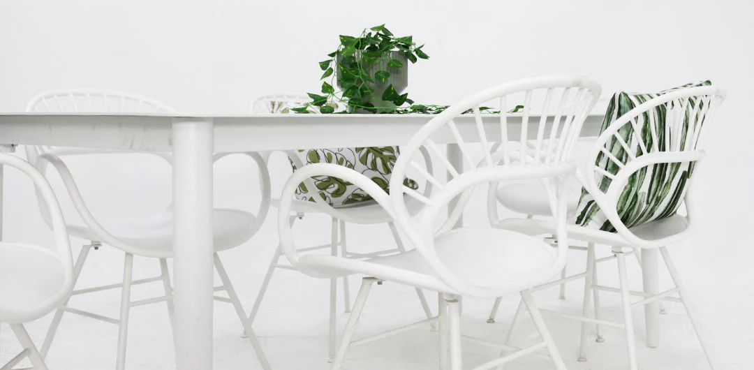 Java Fantail 7pc Dining Set - White - Image 3