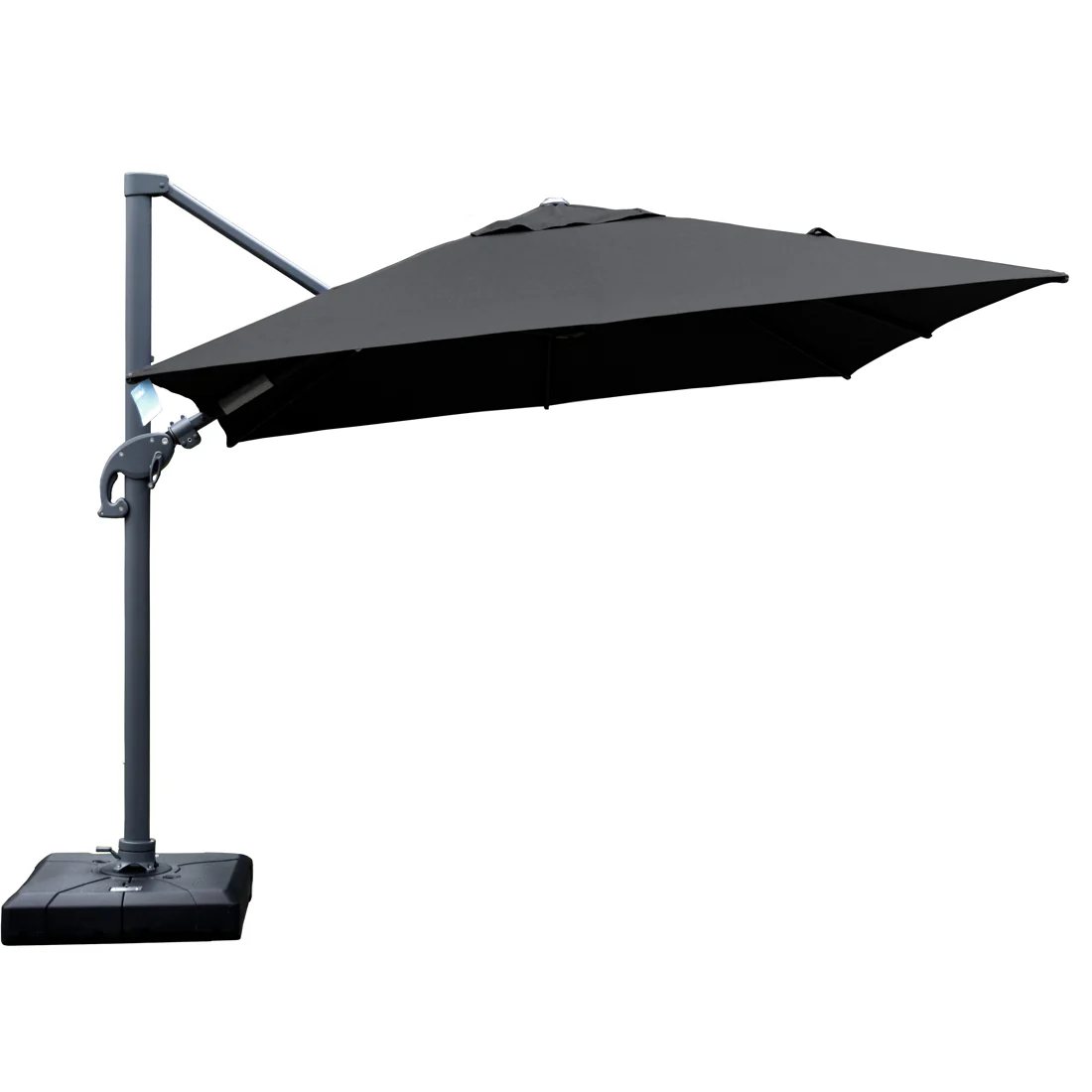 Amalfi 3x3m Cantilever Umbrella with Water Base - Dark Grey - Image 3