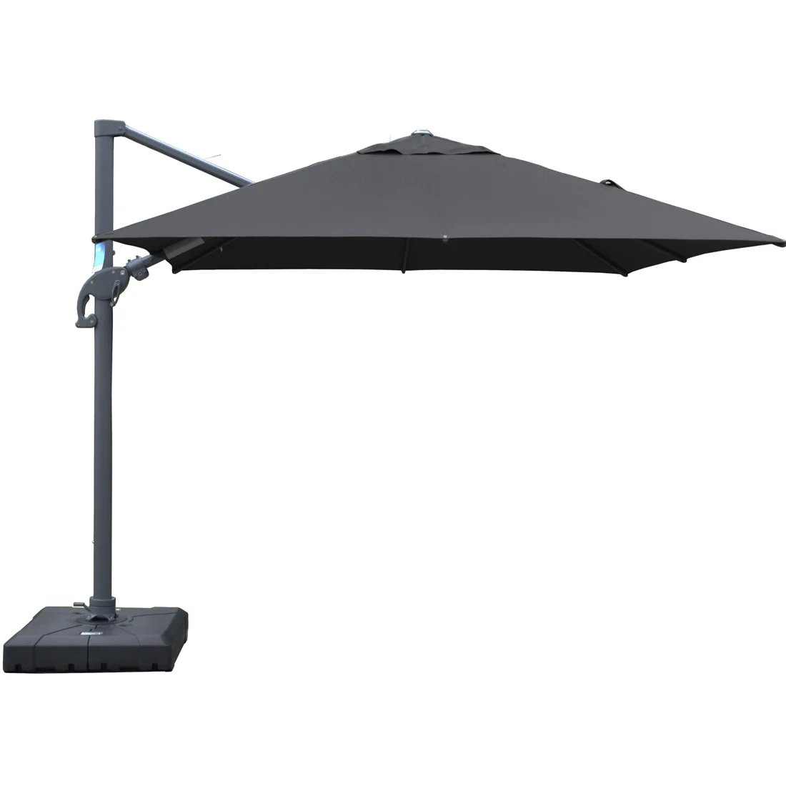 Amalfi 3x3m Cantilever Umbrella with Water Base - Dark Grey - Image 4