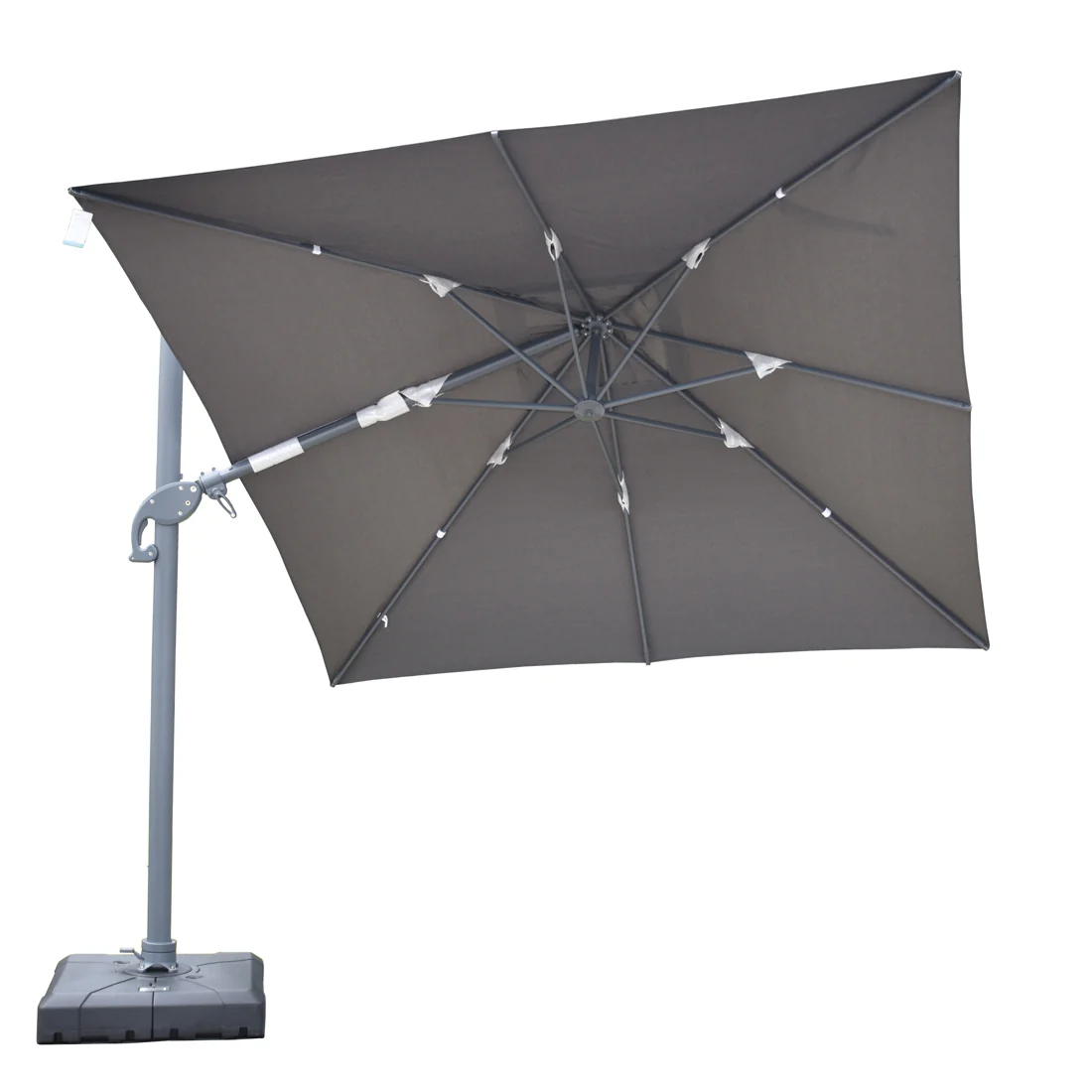 Amalfi 3x3m Cantilever Umbrella with Water Base - Dark Grey - Image 5