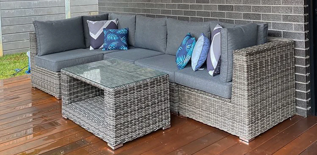 Amani 7pc Storage Lounge w/ Dining Table - Grey - Image 11