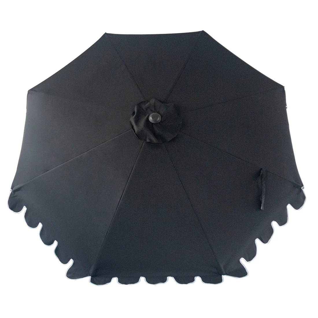Billy Fresh 3m Midnight Aluminium Umbrella - Black with White Trim - Image 5