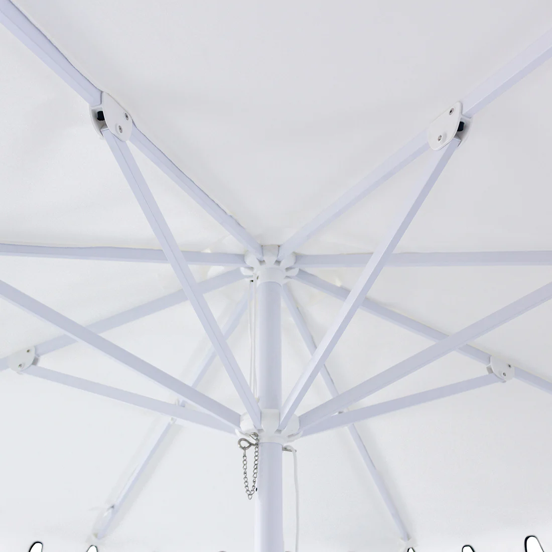 Billy Fresh 3m Palermo Aluminium Umbrella - White with Black Trim - Image 8