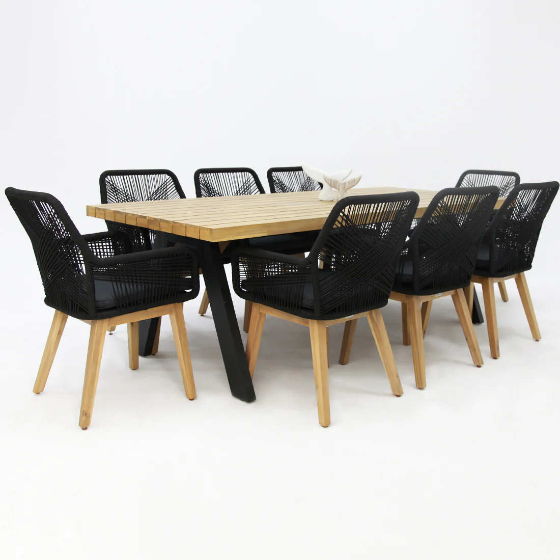 Bosco Albenga 9pc Dining Setting - Black - Image 3