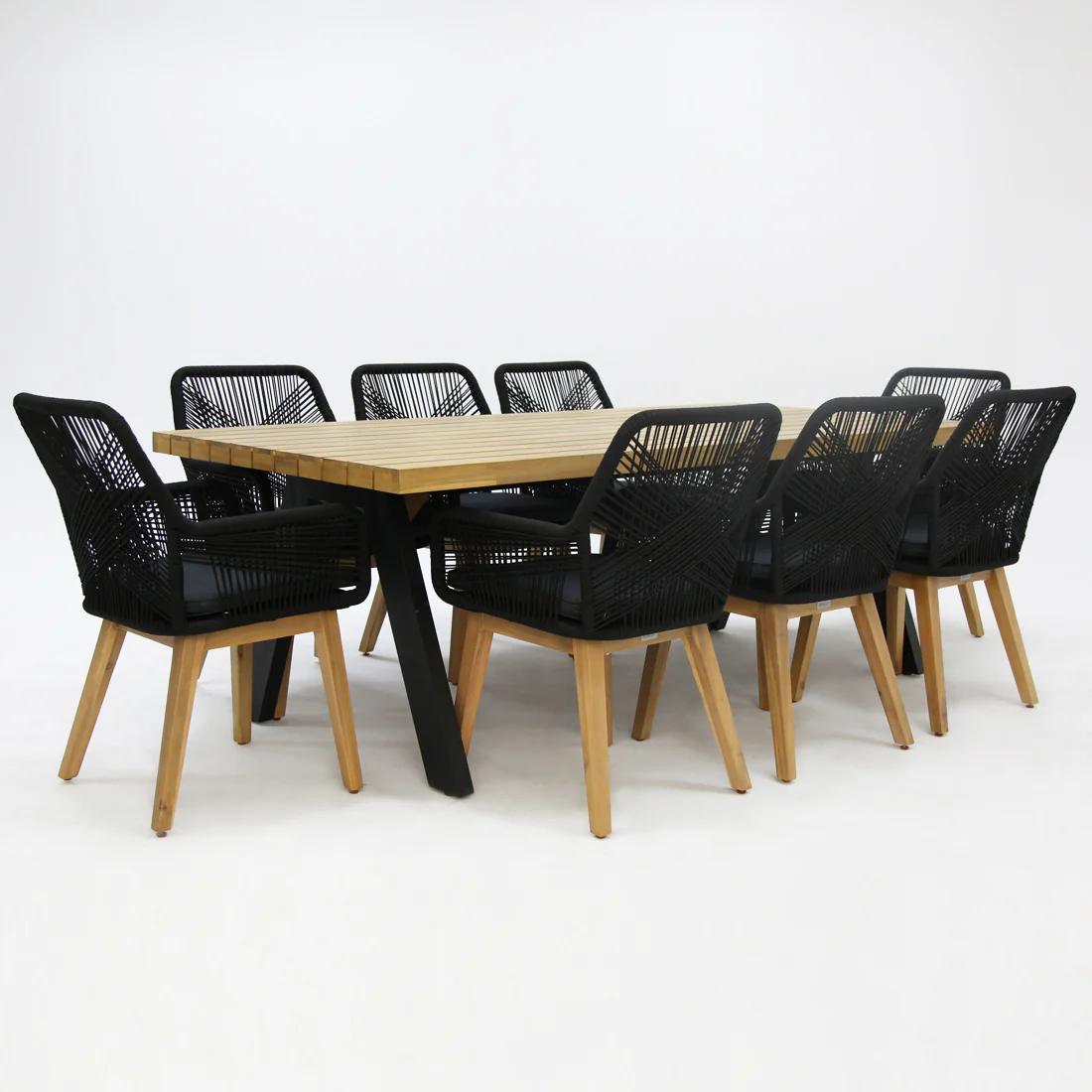 Bosco Albenga 9pc Dining Setting - Black - Image 4