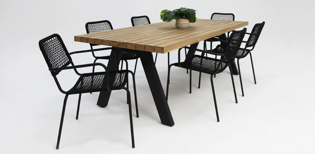 Bosco Bahamas 7pc Dining Setting - Black - Image 10