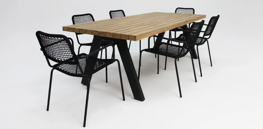 Bosco Bahamas 7pc Dining Setting - Black - Image 11