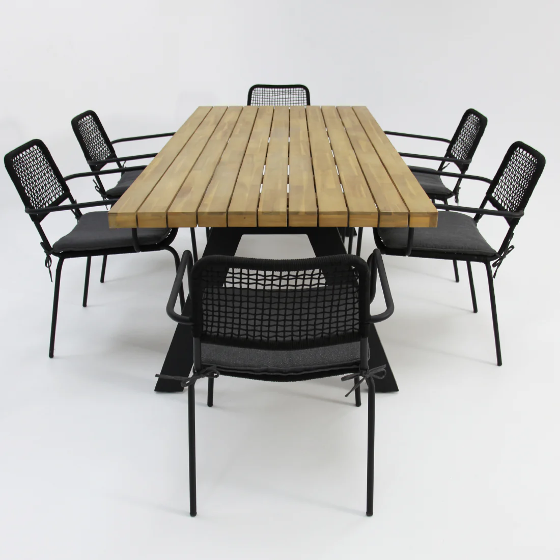 Bosco Bahamas 7pc Dining Setting - Black - Image 4