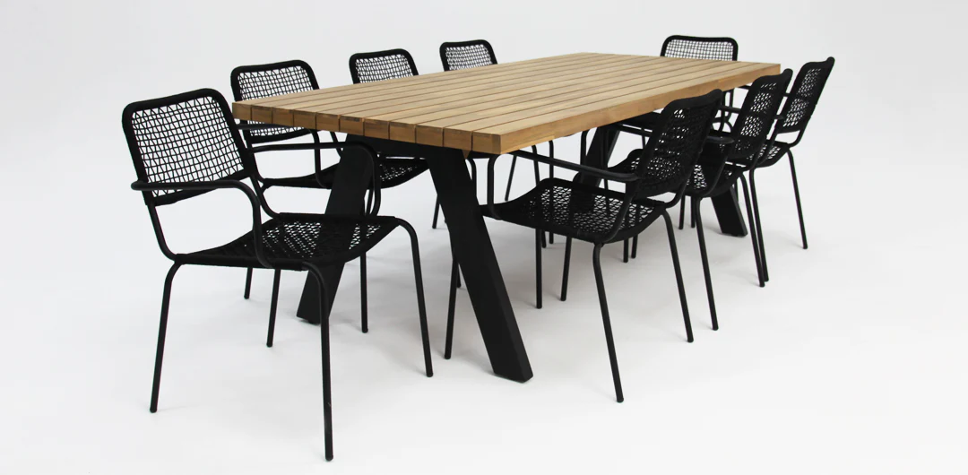 Bosco Bahamas 9pc Dining Setting - Black - Image 10