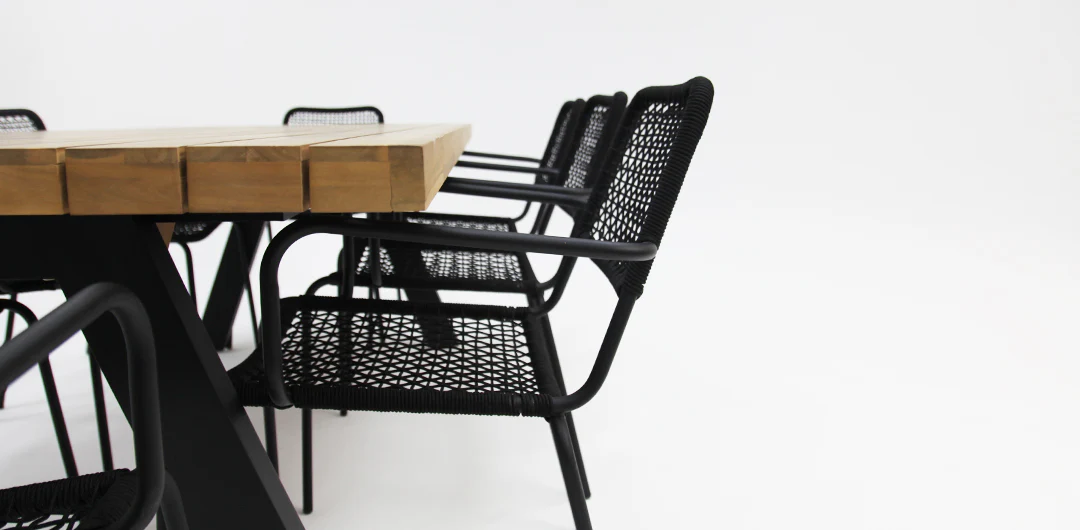 Bosco Bahamas 9pc Dining Setting - Black - Image 13