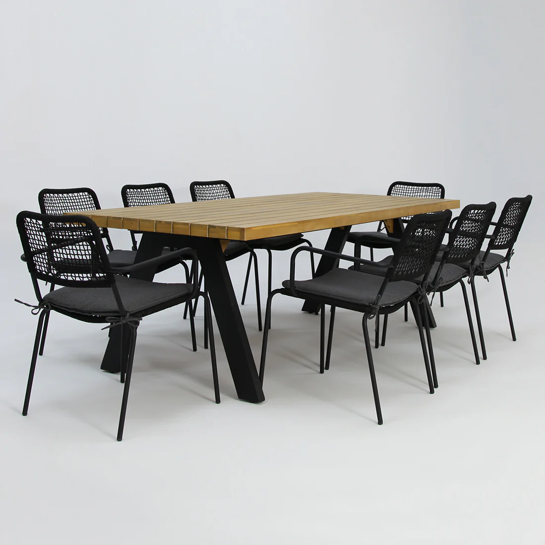 Bosco Bahamas 9pc Dining Setting - Black - Image 3