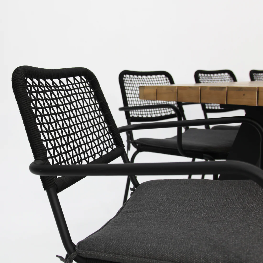 Bosco Bahamas 9pc Dining Setting - Black - Image 5