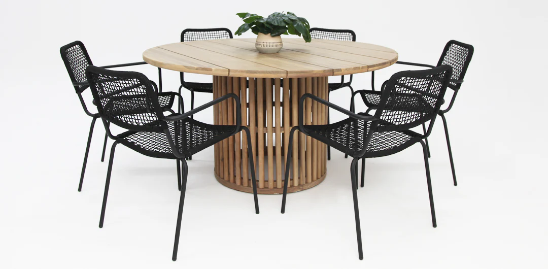 Carella Bahamas 7pc Dining Setting - Black - Image 6
