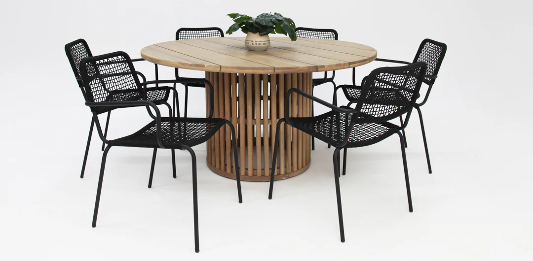 Carella Bahamas 7pc Dining Setting - Black - Image 7