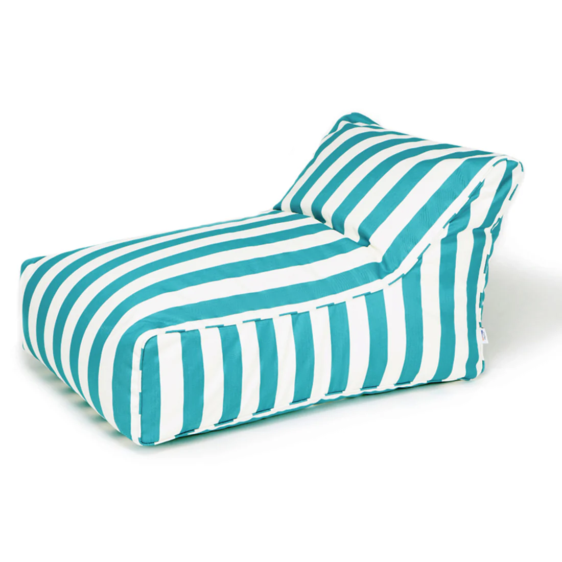 Chill Out Turquoise + White Stripe Outdoor Beanbag - Image 2