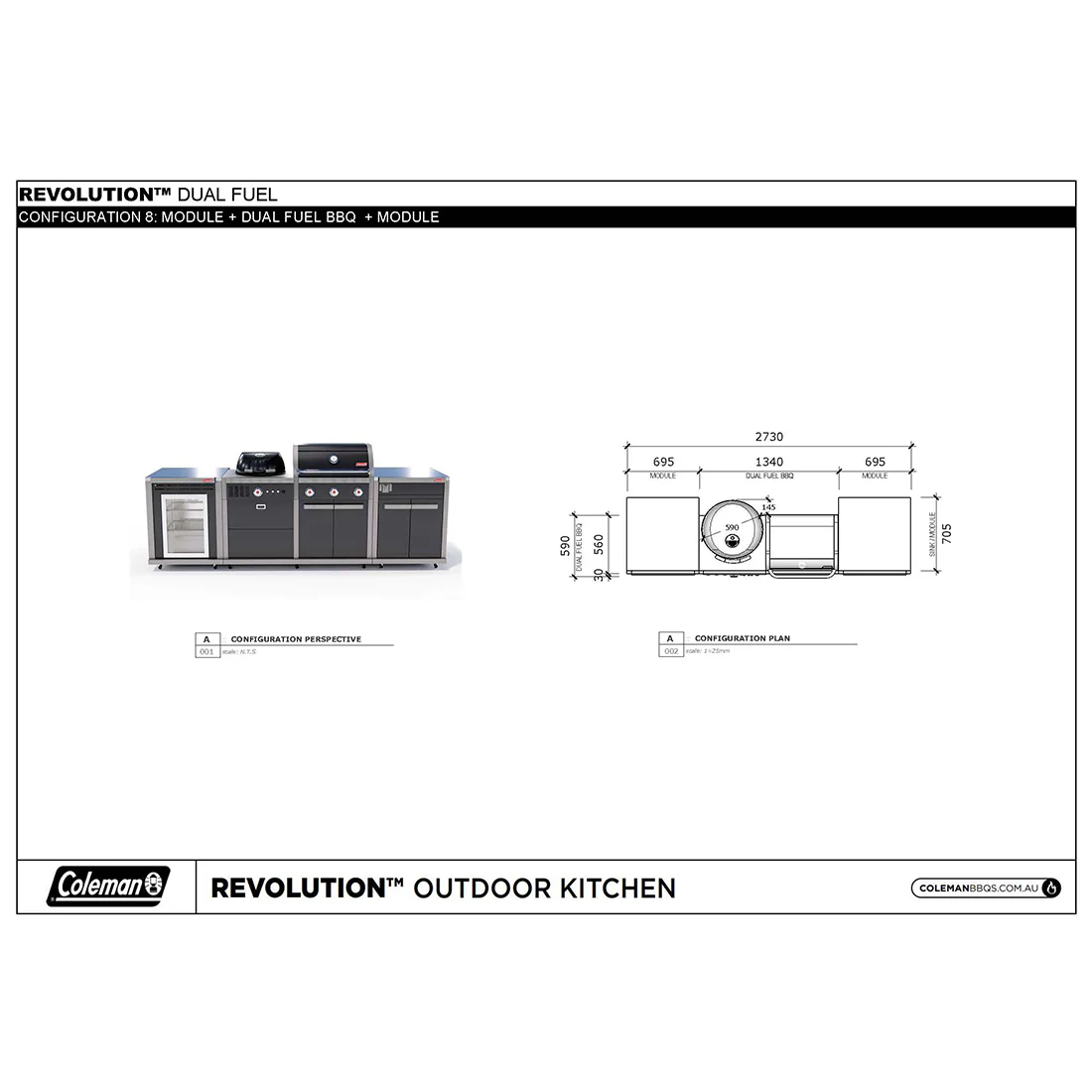 Coleman Revolution Dual Fuel with Fridge Module - Charcoal Glimmer - Image 5