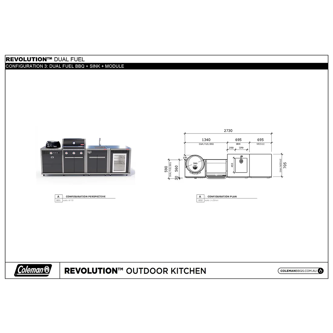 Coleman Revolution Dual Fuel with Sink and Fridge Modules - Shadow Gloss - Image 4