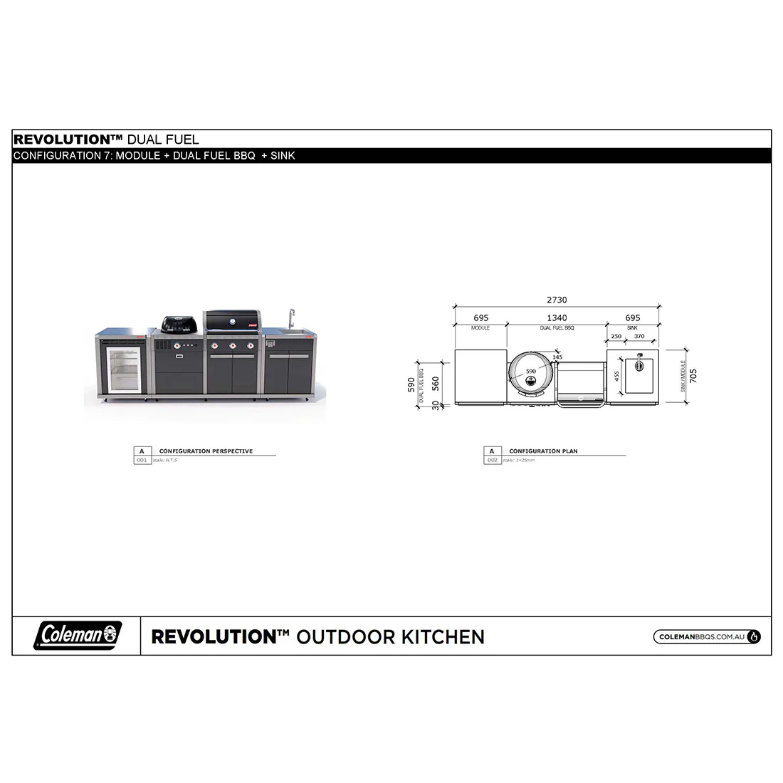 Coleman Revolution Dual Fuel with Sink and Fridge Modules - Shadow Gloss - Image 5