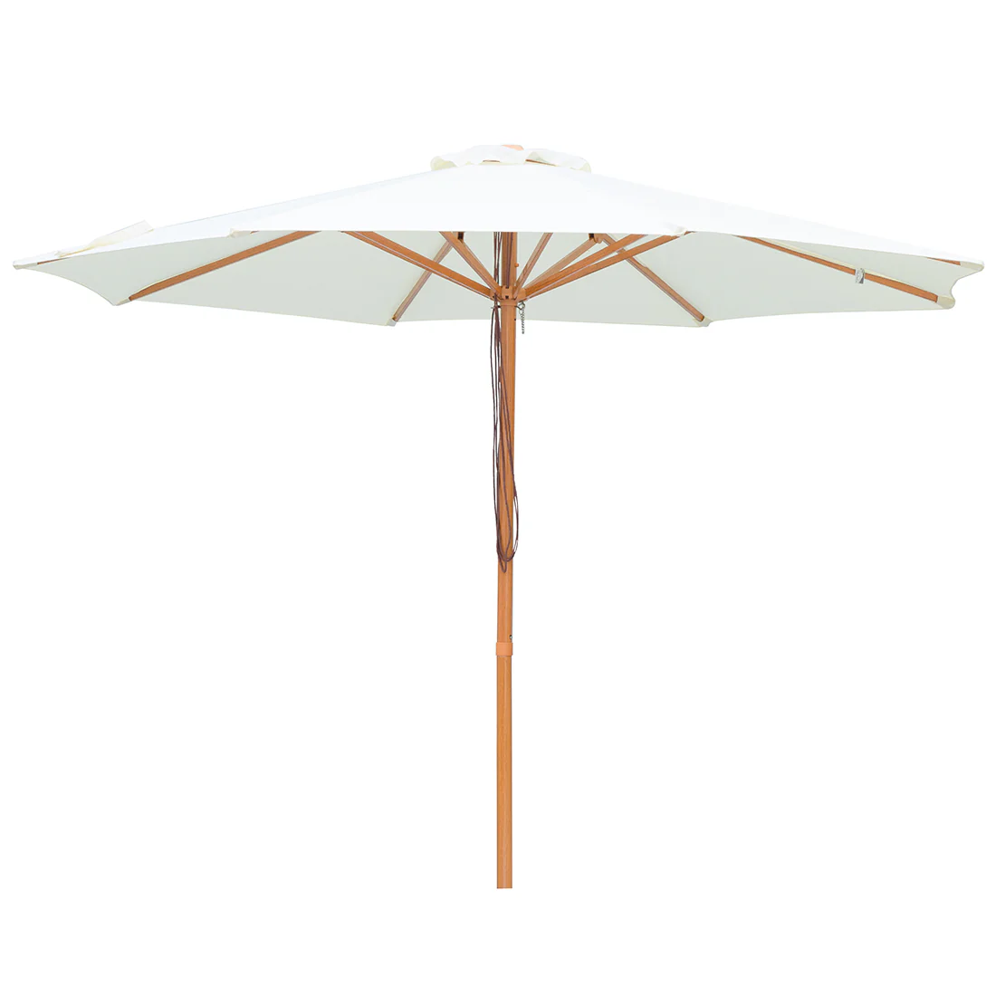 Billy Fresh 3m Timber-Look Aluminium Umbrella - Solid Cream