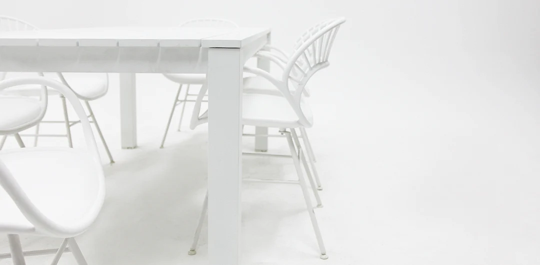 Dallas Fantail 7pc Dining Setting - White - Image 3