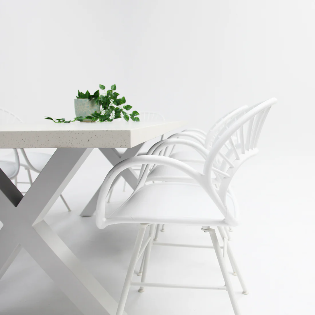 Drift Fantail 9pc Terrazzo Dining Setting - Image 2