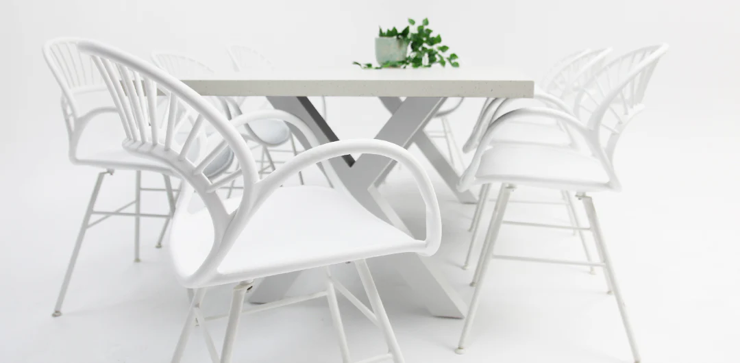 Drift Fantail 9pc Terrazzo Dining Setting - Image 3
