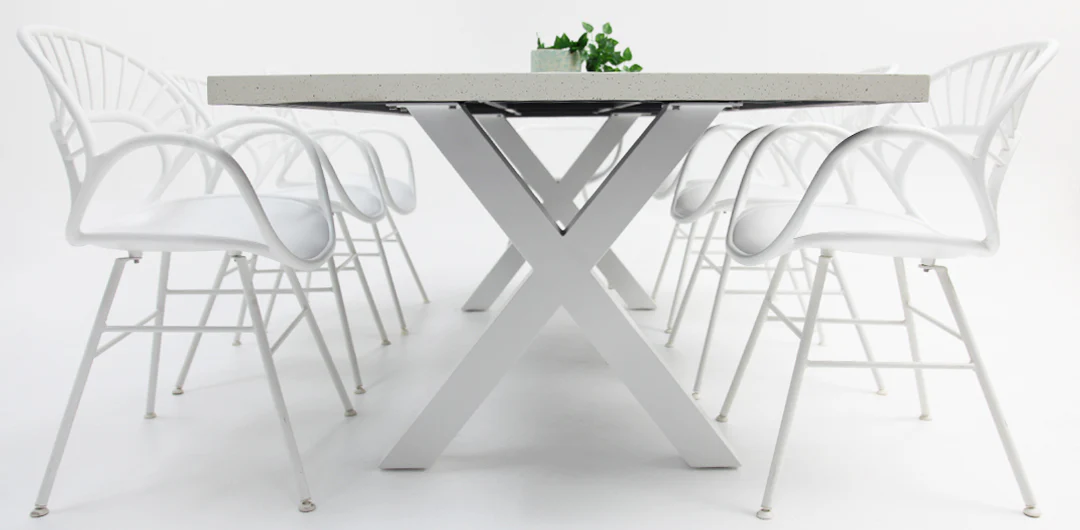 Drift Fantail 9pc Terrazzo Dining Setting - Image 4