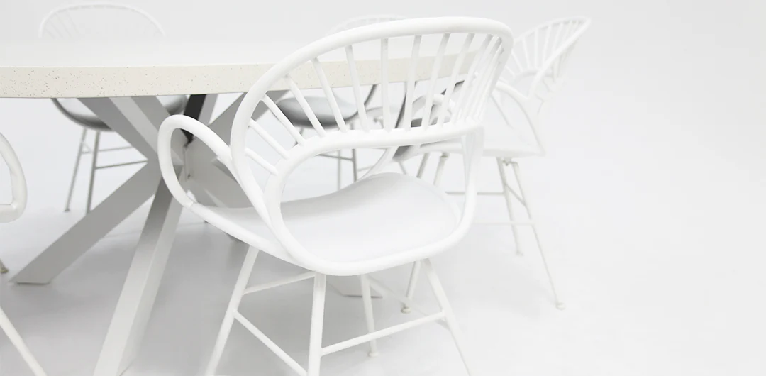 Drift Fantail Round 7pc Terrazzo Dining Setting - Image 3