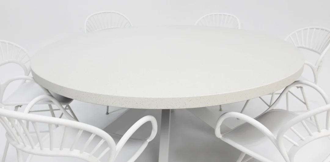 Drift Fantail Round 7pc Terrazzo Dining Setting - Image 4