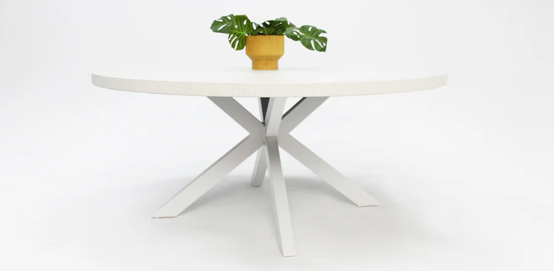 Drift Fantail Round 9pc Terrazzo Dining Setting - Image 4