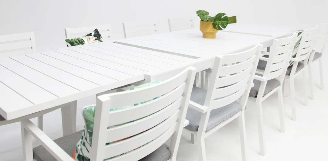 Eclipse Mayfair 11pc Extension Dining Setting - White - Image 3