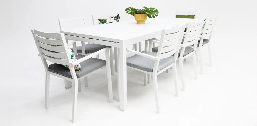 Eclipse Mayfair 11pc Extension Dining Setting - White - Image 4