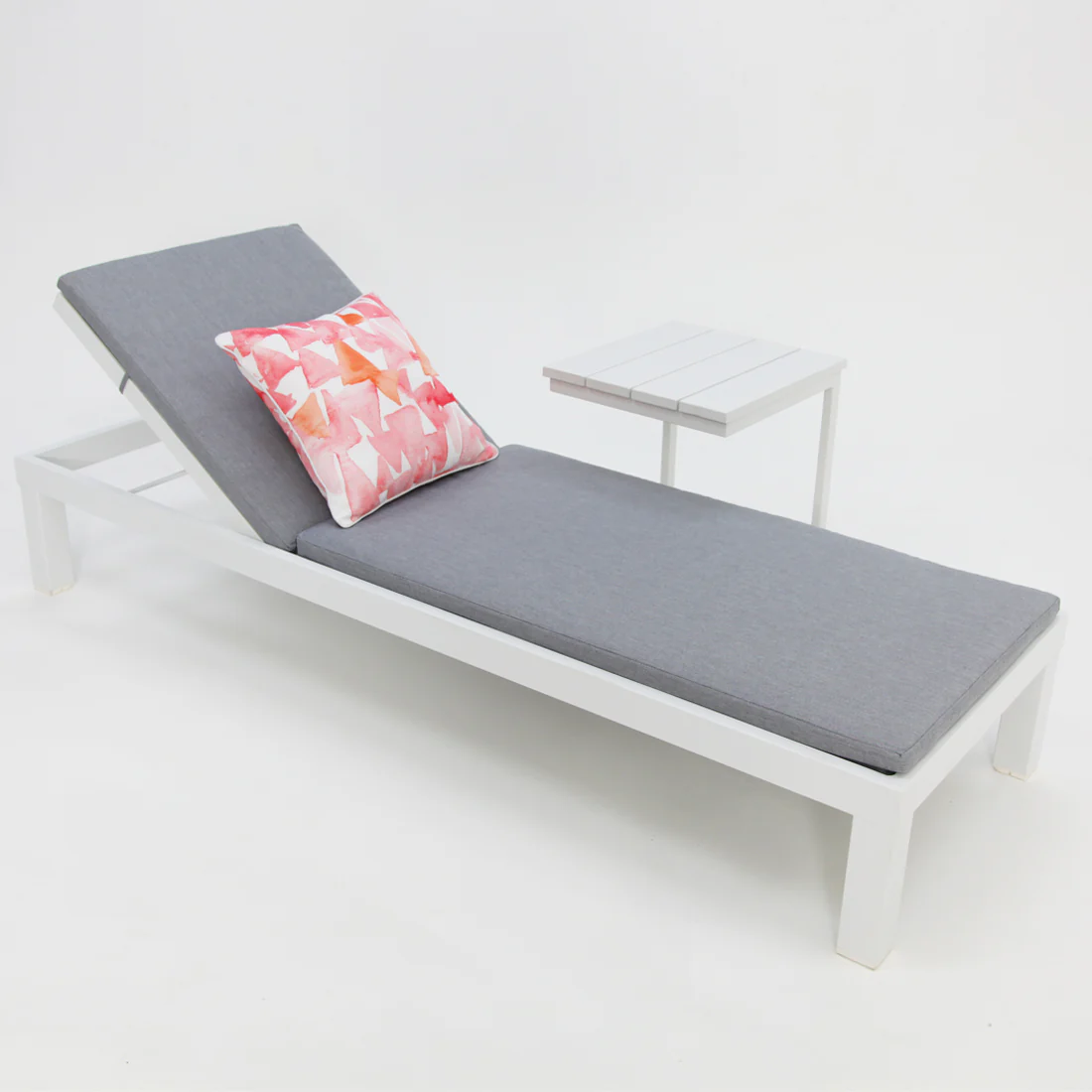 Elba 2pc Sunlounge and Table Setting - White - Image 5
