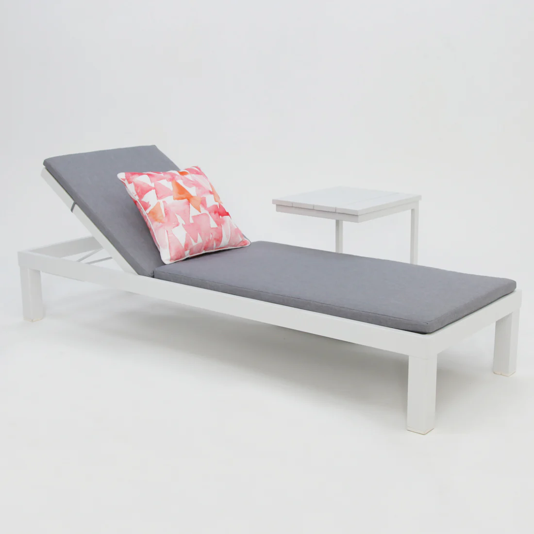 Elba 2pc Sunlounge and Table Setting - White - Image 6