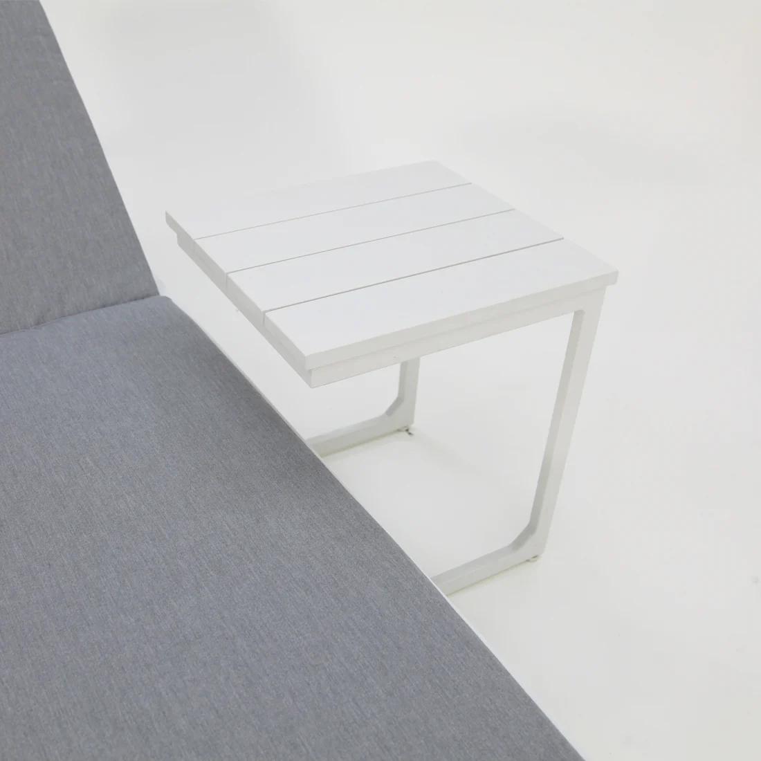 Elba 2pc Sunlounge and Table Setting - White - Image 8
