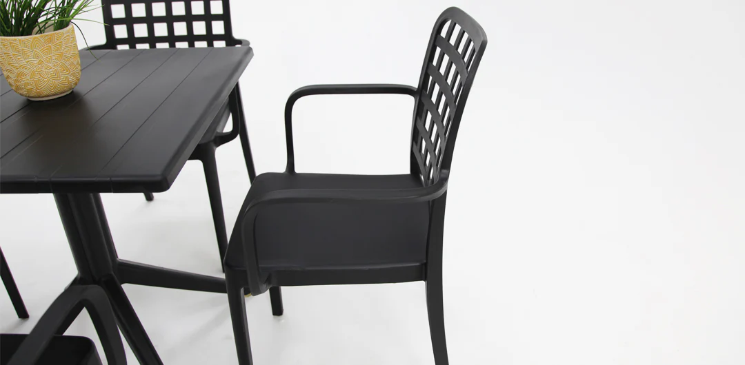 Frankie 5pc Armchair Dining Setting - Black - Image 3