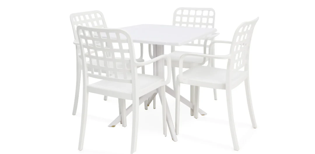 Frankie 5pc Armchair Dining Setting - White - Image 3