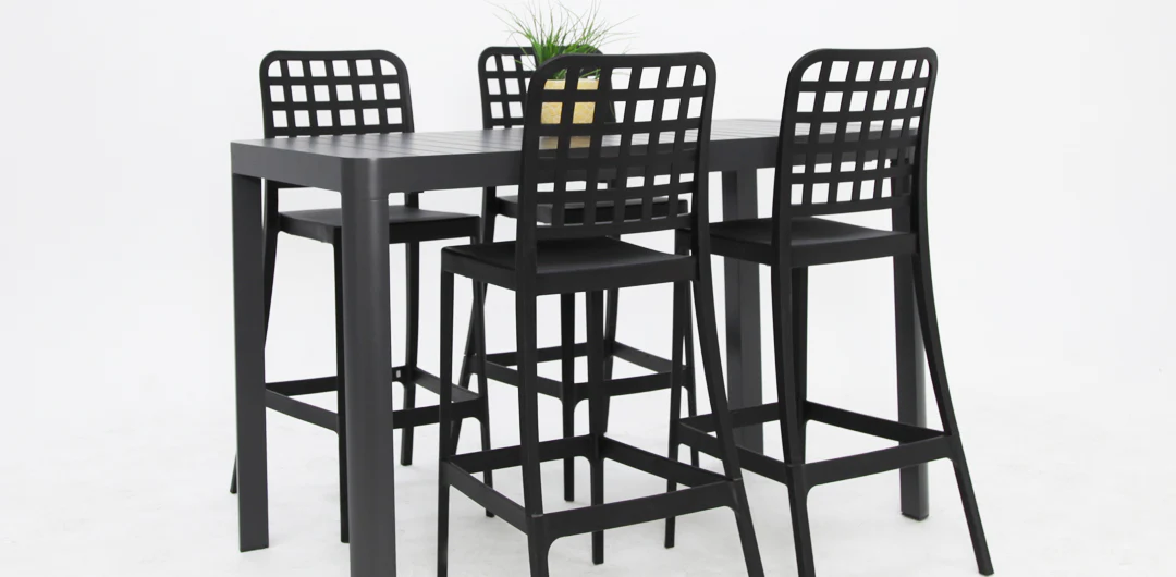 Frankie Armless Remix 5Pc Bar Setting - Black - Image 4