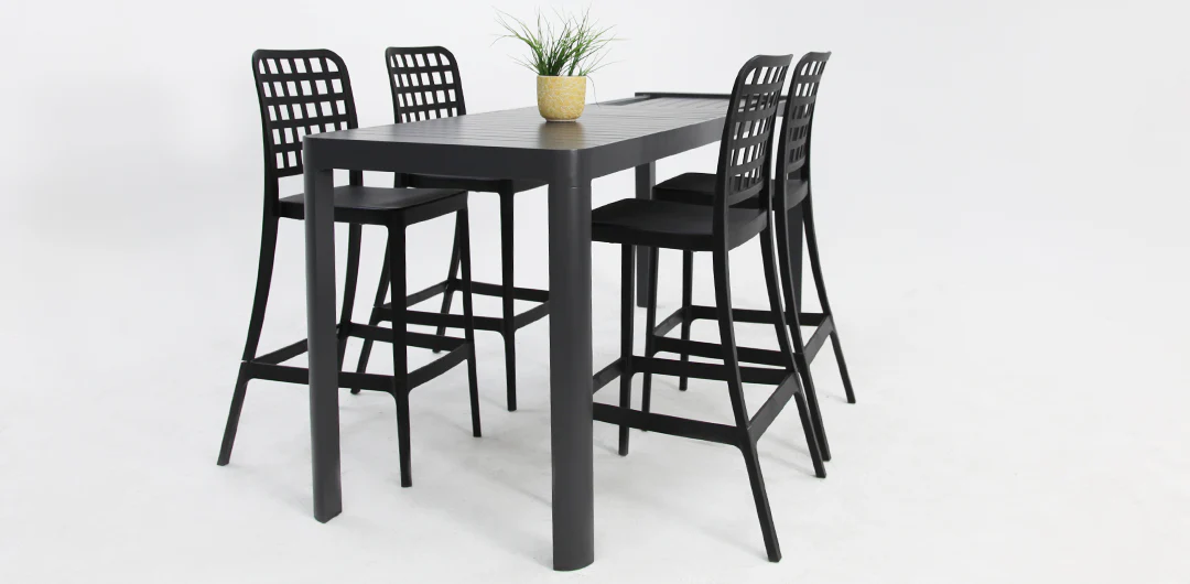 Frankie Armless Remix 5Pc Bar Setting - Black - Image 8