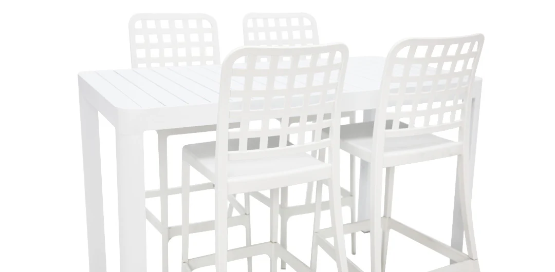 Frankie Armless Remix 5Pc Bar Setting - White - Image 3
