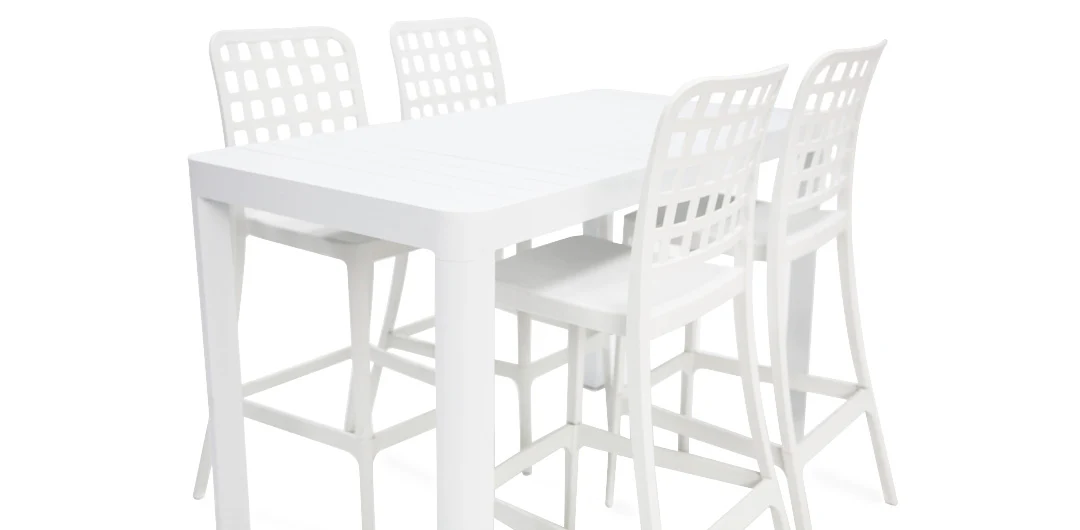 Frankie Armless Remix 5Pc Bar Setting - White - Image 4
