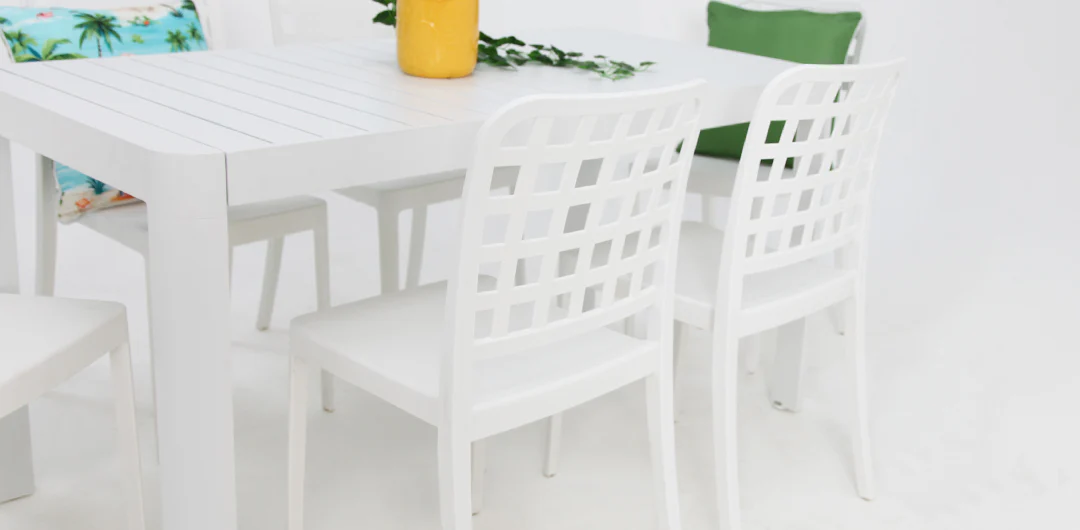 Frankie Azura 7pc Dining Set Armless - White - Image 4