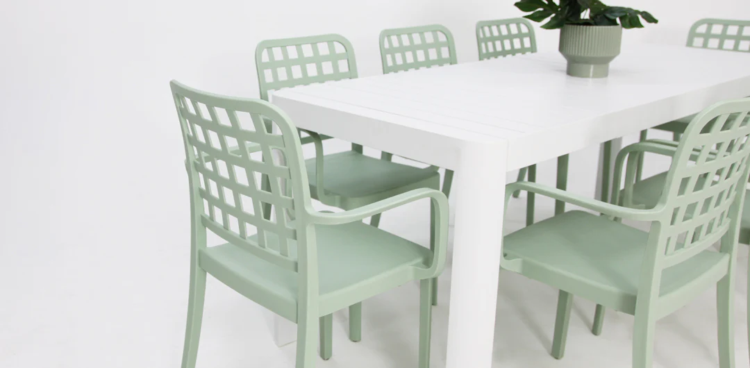 Frankie Azura 9pc Dining Set Armchair - Green - Image 5