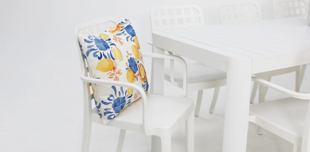 Frankie Azura 9pc Dining Set Armchair - White - Image 5