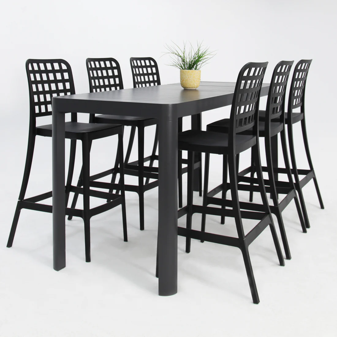 Frankie Remix 7pc Bar Set Armless - Black