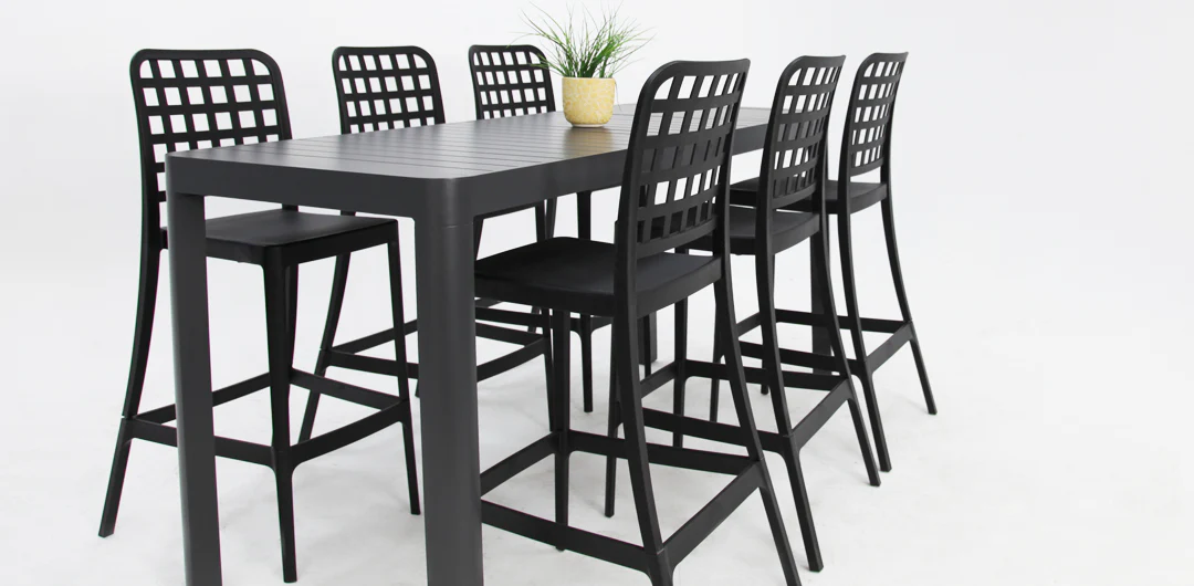 Frankie Remix 7pc Bar Set Armless - Black - Image 3