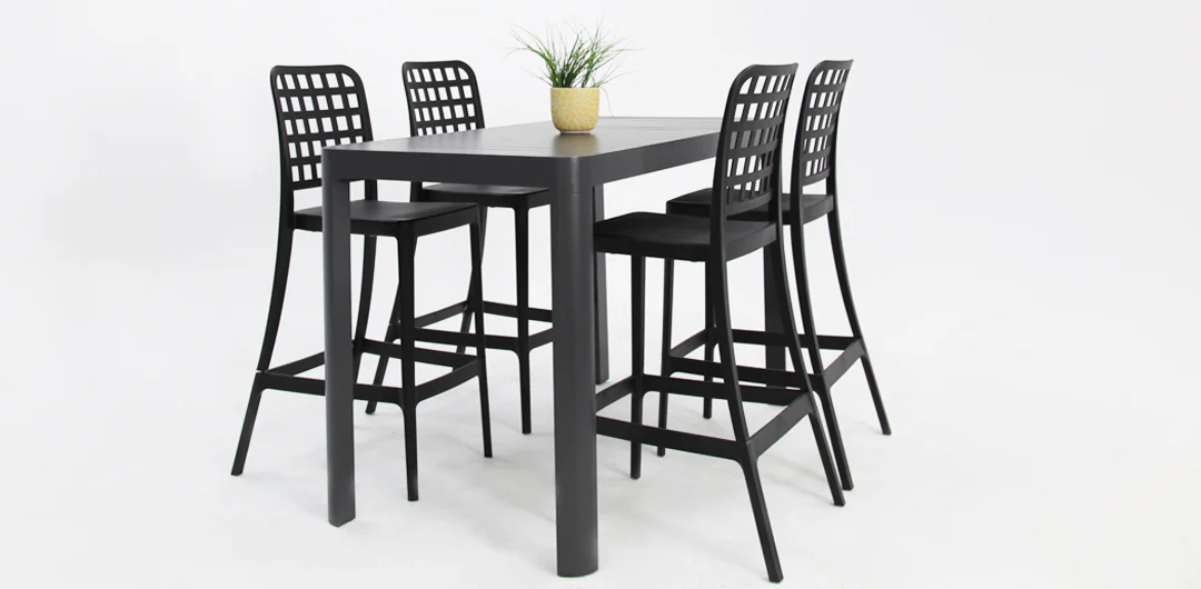 Frankie Remix 7pc Bar Set Armless - Black - Image 8