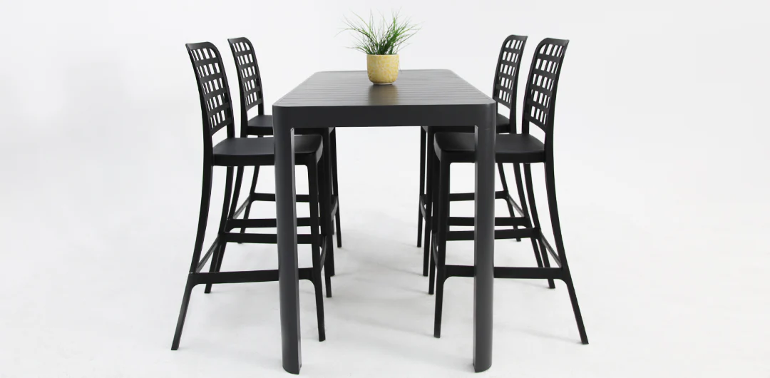 Frankie Remix 7pc Bar Set Armless - Black - Image 9