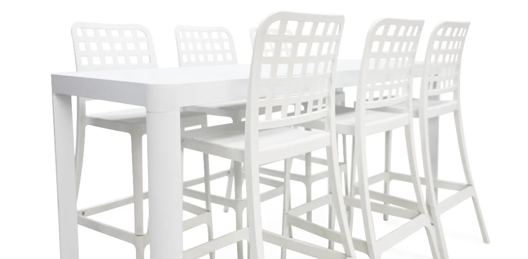 Frankie Remix 7pc Bar Set Armless - White - Image 3